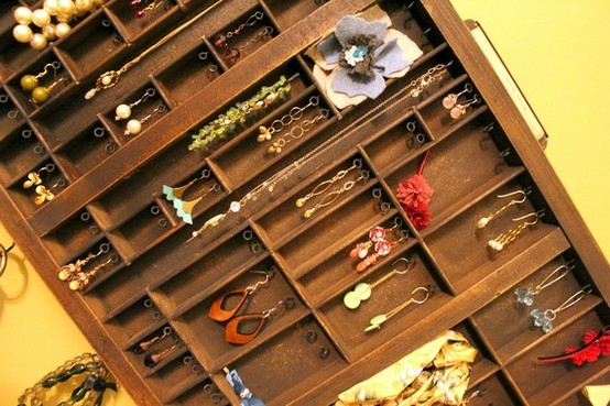 hang jewelry on drawer dividers