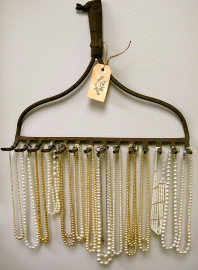 hang jewelry on a rake