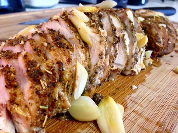 Garlic Studded Pork Loin Recipe - Broke and Healthy