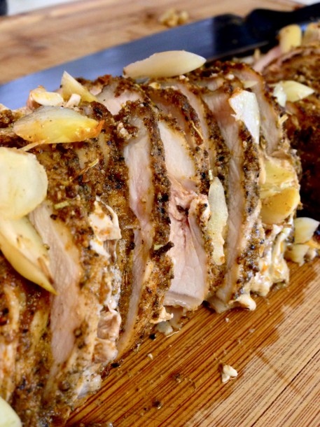 Garlic Studded Pork Loin Recipe - Broke and Healthy