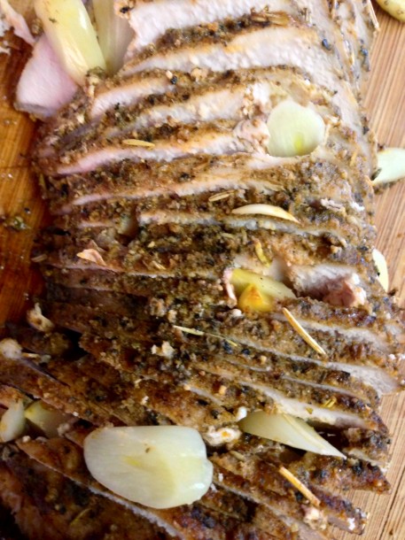 Garlic Studded Pork Loin Recipe - Broke and Healthy