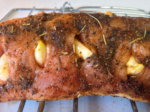 Garlic Studded Pork Loin Recipe - Broke and Healthy