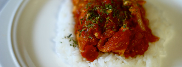 Spicy Ro*Tel-Curry Tomato Chicken Over Rice – $1.19