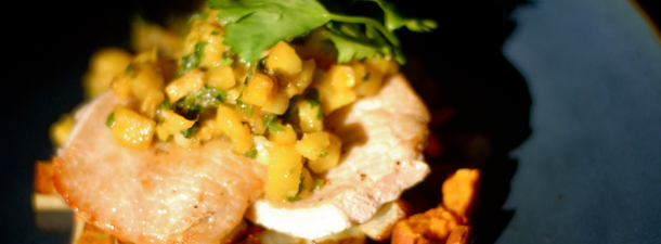 Pineapple Salsa over Sauteed Pork & Roasted Potato Medley – $1.14