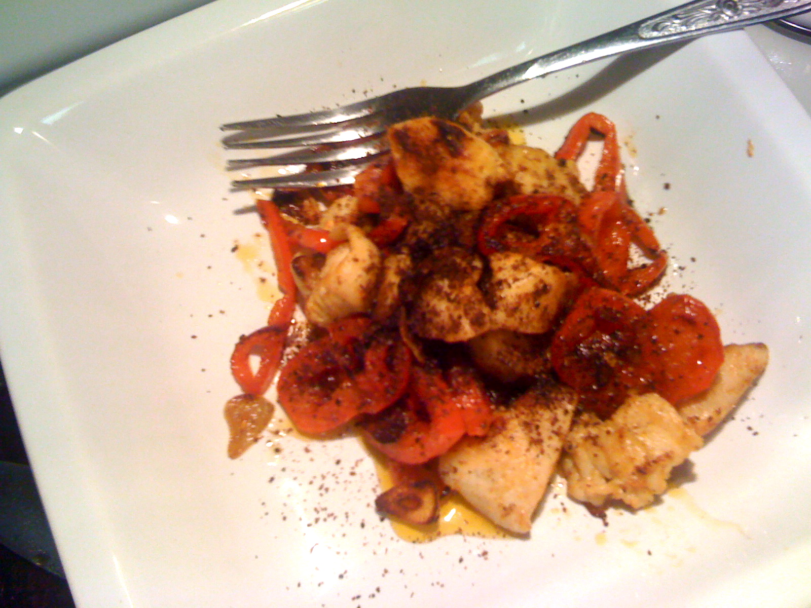 Simple Sauteed Chicken, Red Peppers & Sliced Garlic with Ground Sumac – $1.45