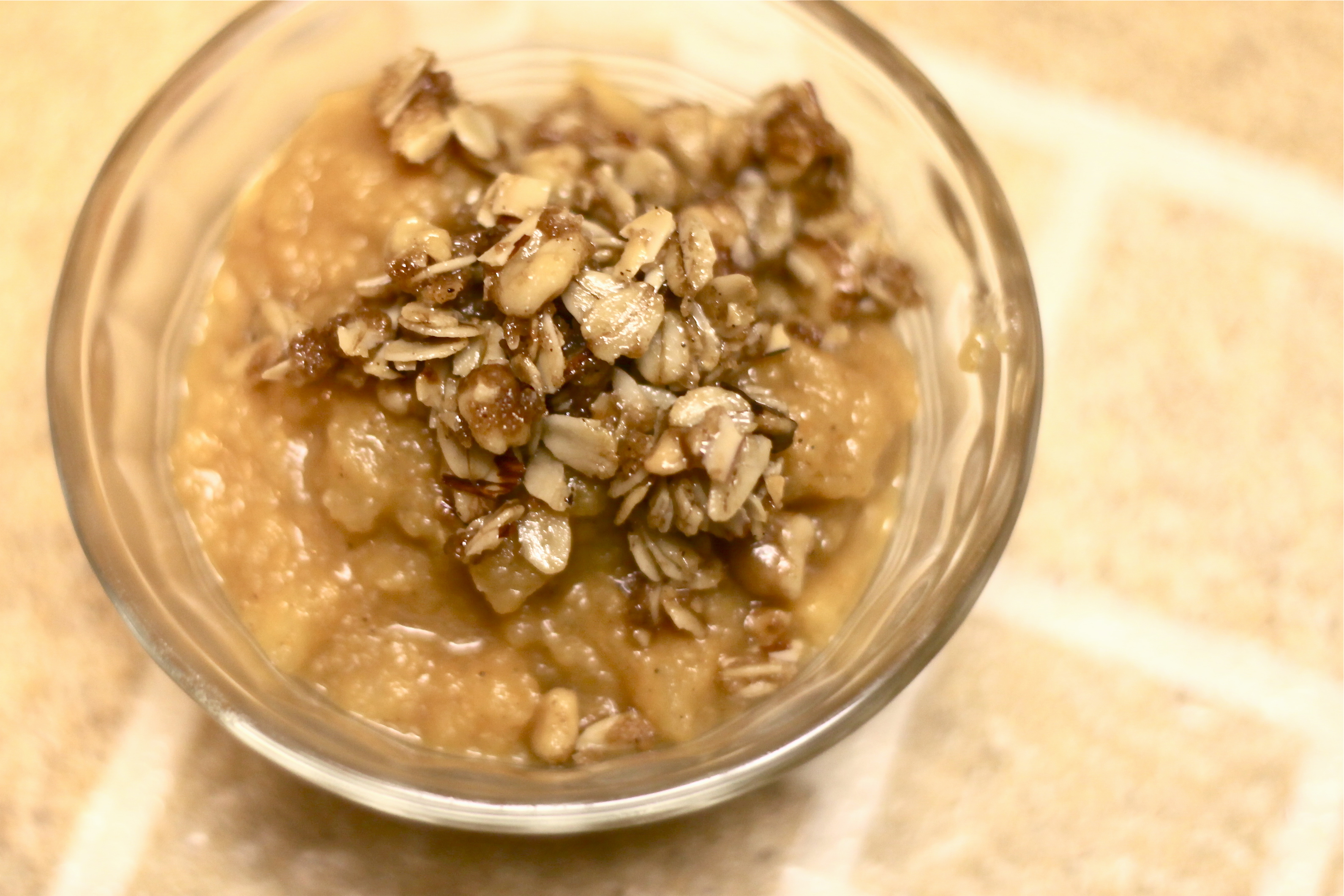 Caramel Pumpkin Applesauce with Crunchy Topping – $.44